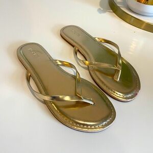 JCrew Gold Flip Flops/Sandals